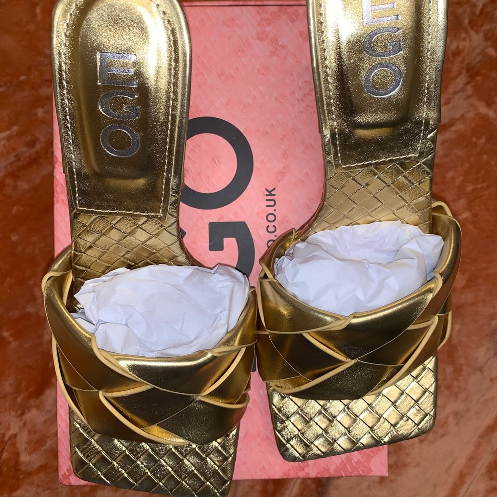 gold ego official  mule heels